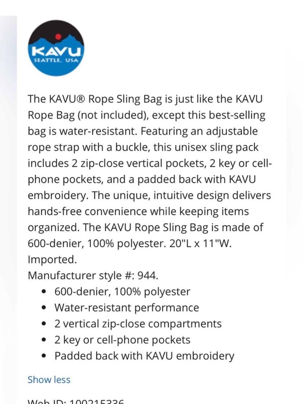 KAVU Rope Sling Bag - Picture 6 of 6